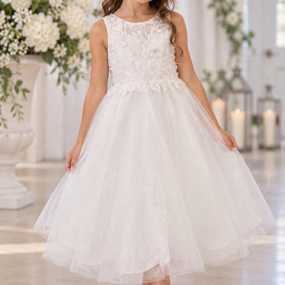 White floral embroidered dress